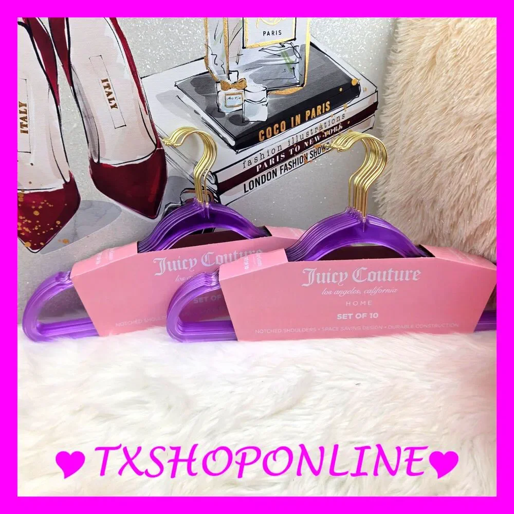 💗👗{Juicy Couture } 2 Pack of 10 purple hangers👗💗NEW